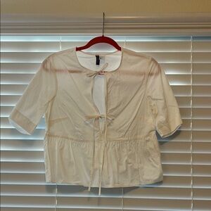 Tie-Front Blouse in White